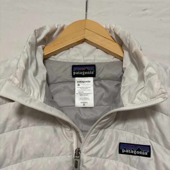 Patagonia Packable Goose Down Full Zip Puffer Jacket White Women’s M - Picture 3 of 7